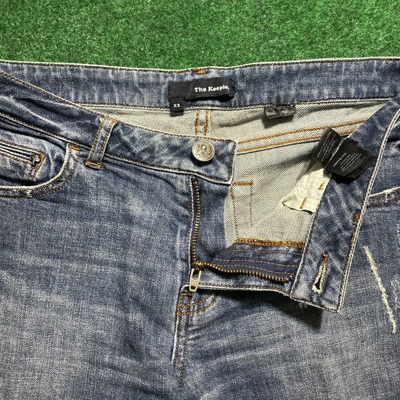 Women’s The KOOPLES Distressed Denim Shorts Mid-wash XS - Picture 2 of 6